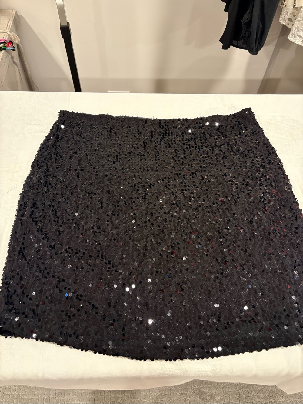 Avenue Black Sequin Mini Skirt
